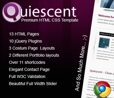 Quiescent - Premium HTML & CSS Template
